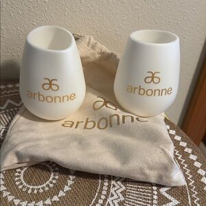 🆕 Arbonne Silicone Logo Cups with travel bag